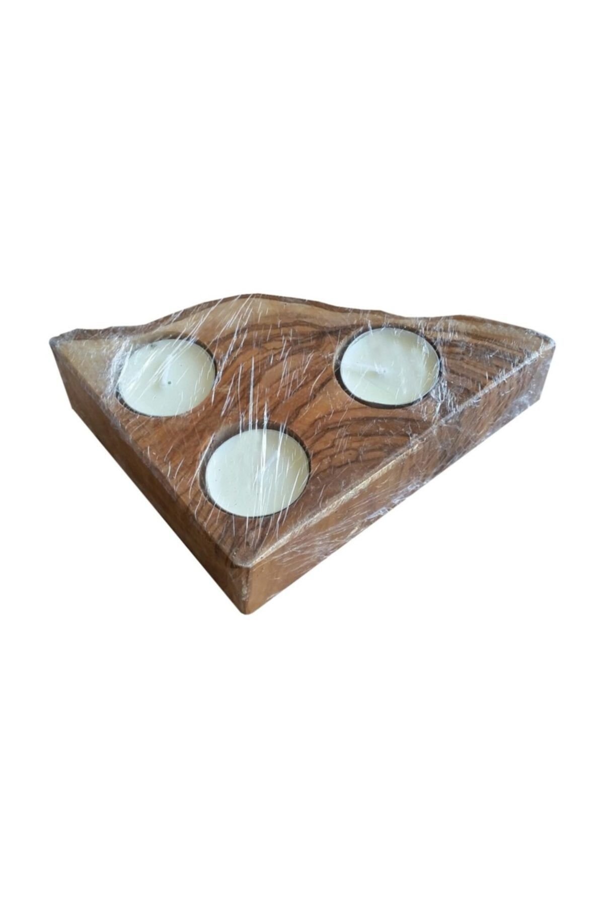 Üç Gözlü Ahşap Mumluk