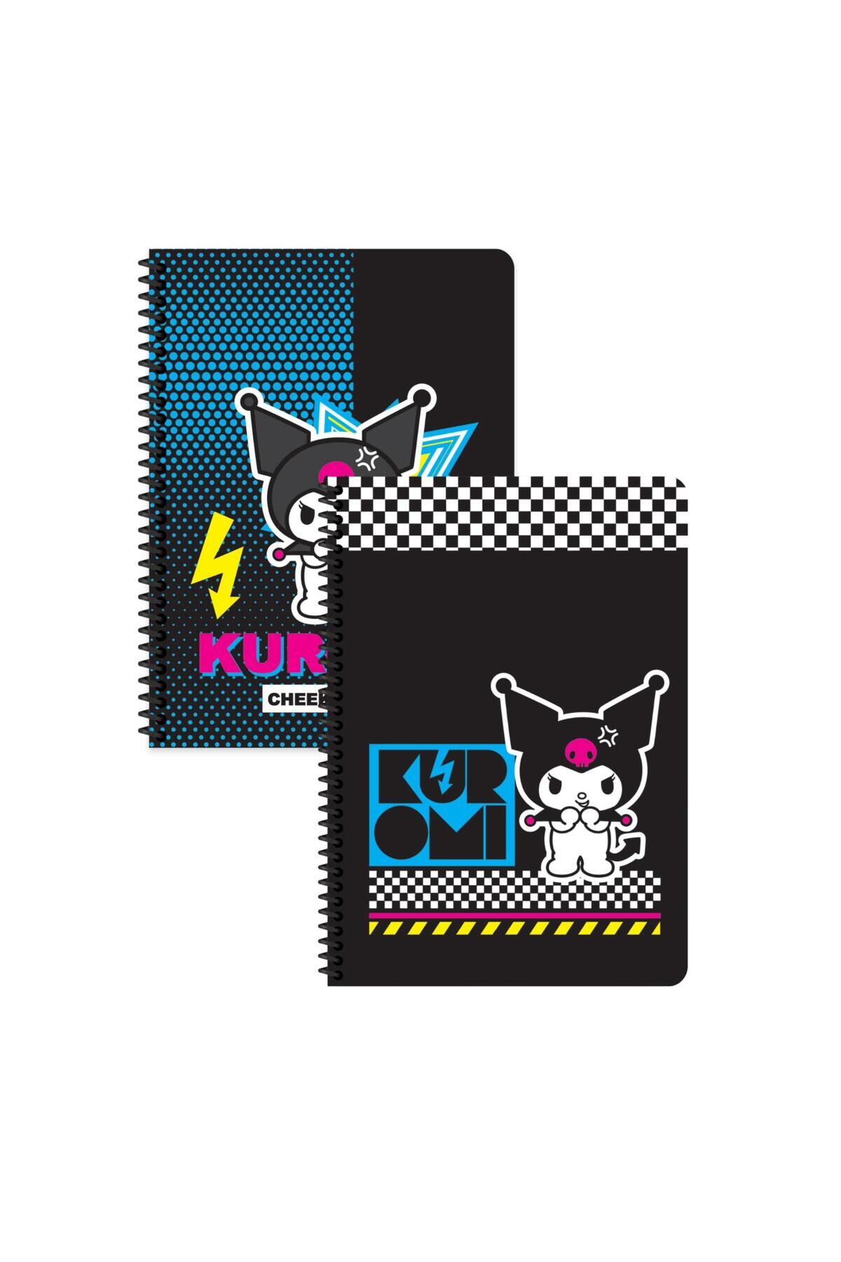 Keskin Color Kuromi Kareli Defter Seti 2 Adet | 16,5 x 22,5 cm | Spiralli – 80 Yaprak Siyah - Mavi