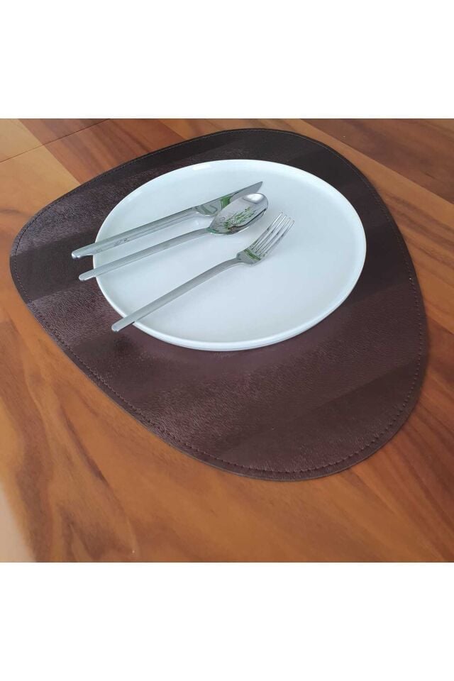 4'lü Çift Taraflı Deri Amerikan Servisi Runner Bronz-Siyah