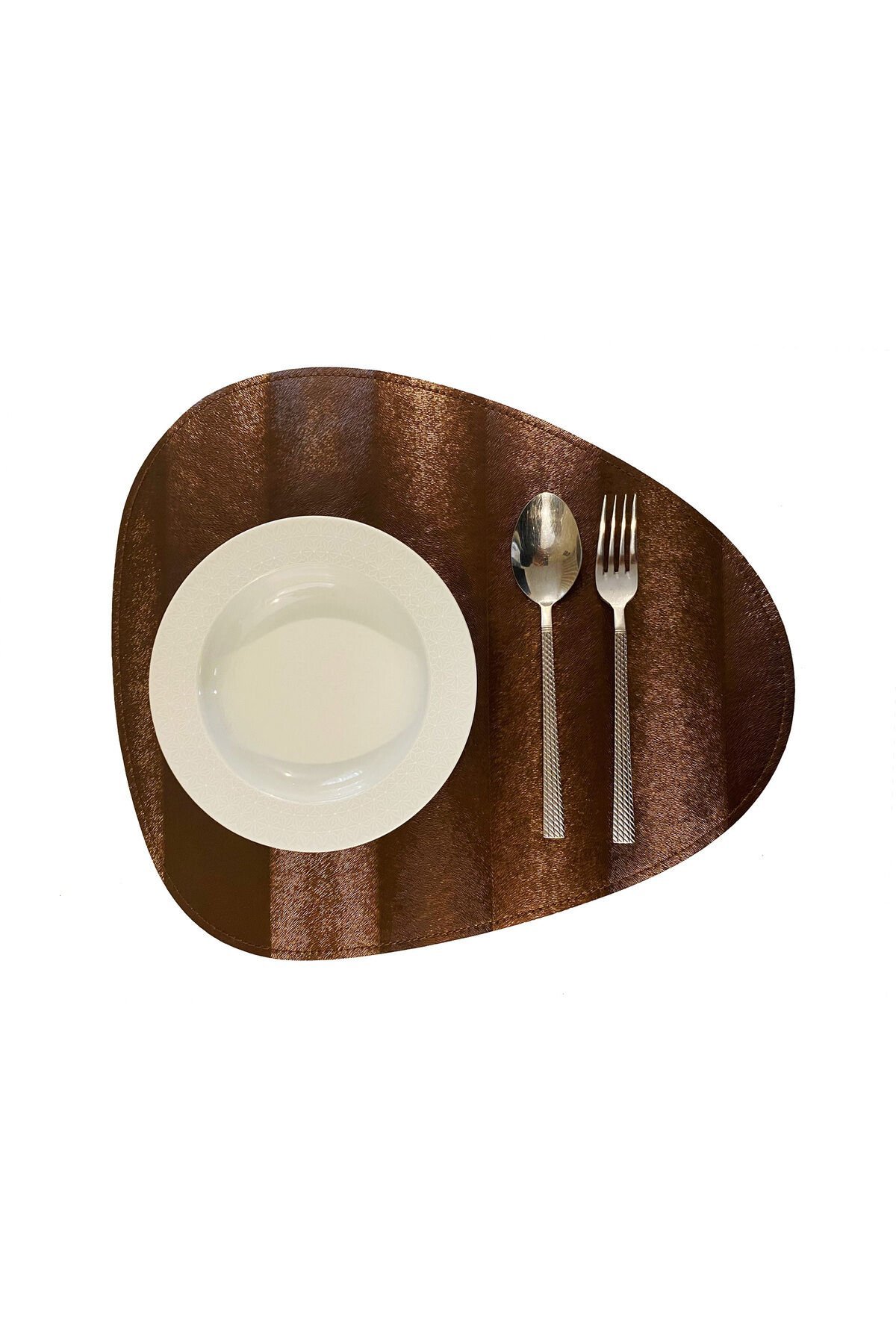 4'lü Çift Taraflı Deri Amerikan Servisi Runner Bronz-Siyah