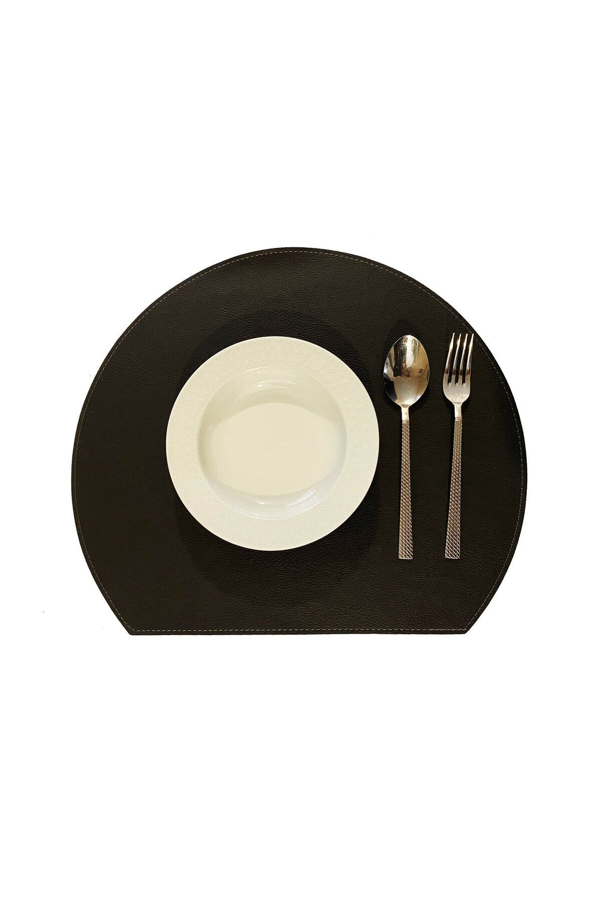 4'lü Çift Taraflı Deri Amerikan Servisi Runner Gri-Siyah