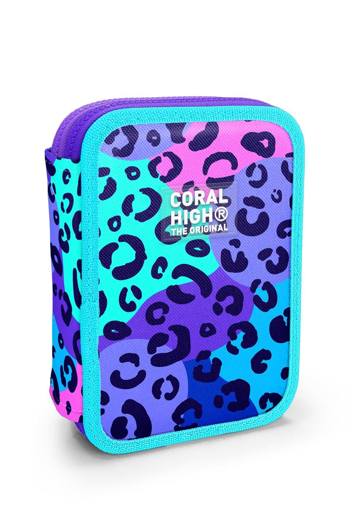 Kids Mor Pembe Unicorn Deniz Kızı Desenli Çift Katlı Kalem Çanta 11138 Mor Mavi