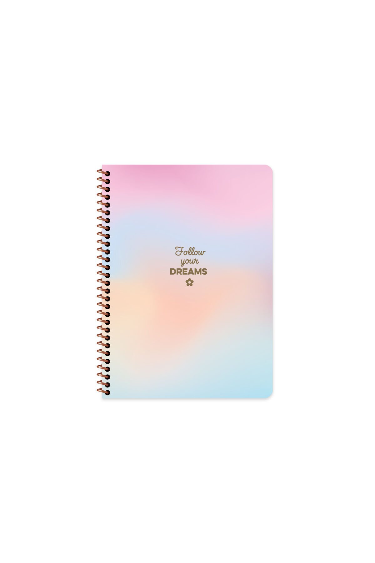 Keskin Color Peritozu Çizgili Stickerli Defter | 16,5 x 22,5 cm | Spiralli – 80 Yaprak Pembe