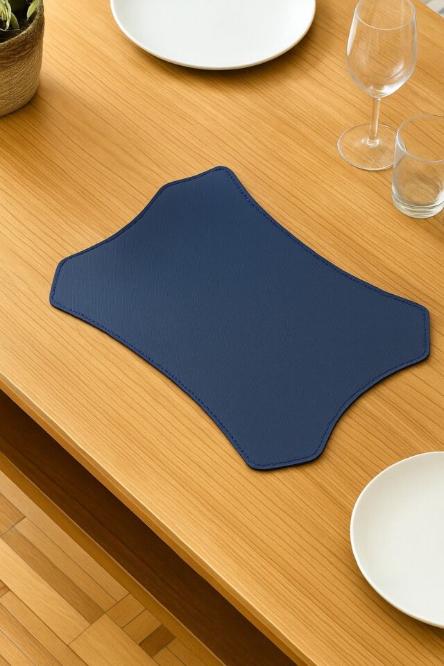 6'lı Çift Taraflı Deri Amerikan Servisi Runner (Lacivert-Siyah)