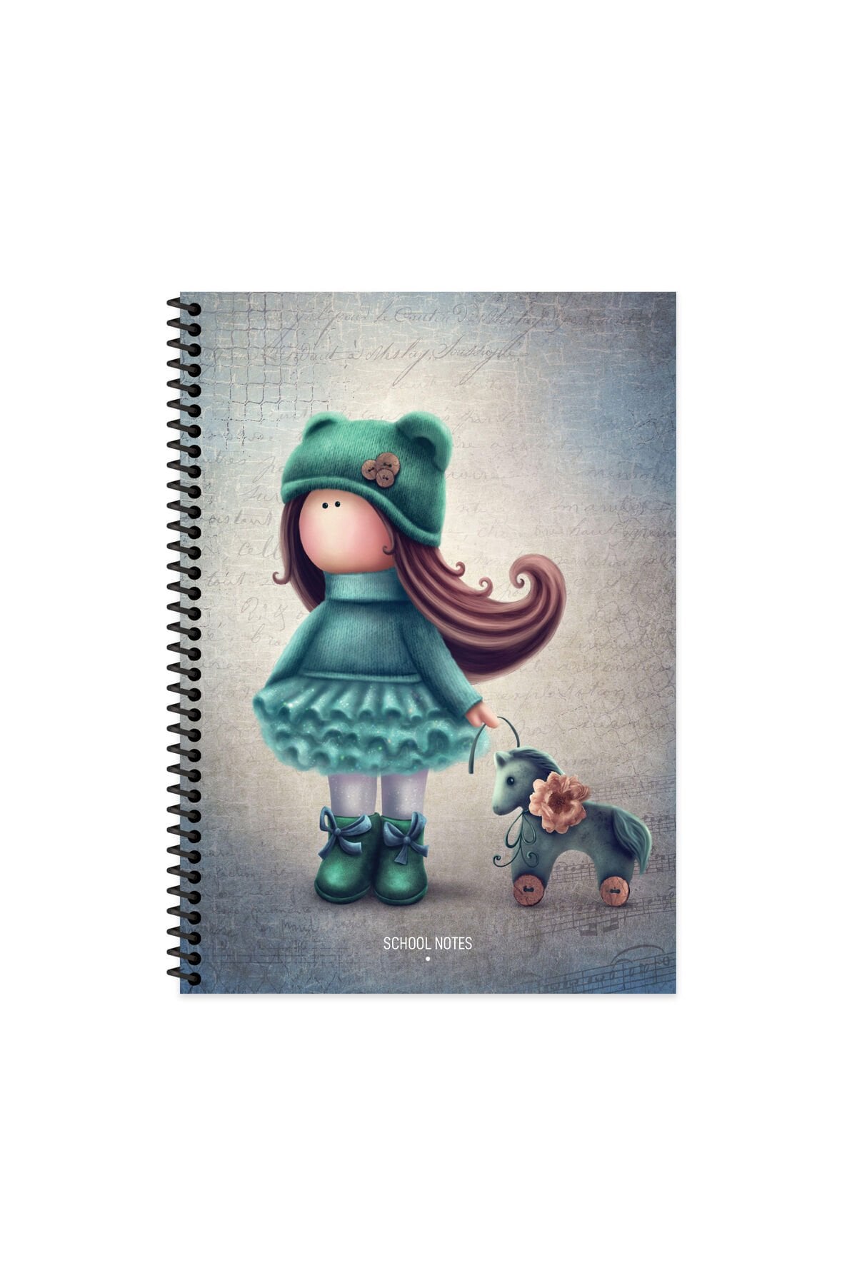 Keskin Color Tilda Çizgili Defter | 16,5 x 22,5 cm | Spiralli – 80 Yaprak Yeşil