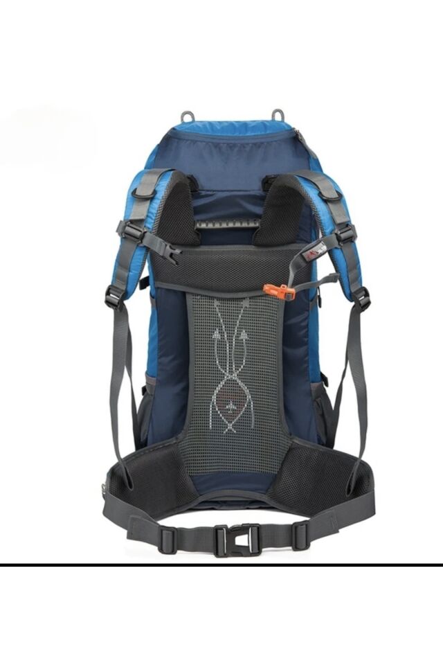 JETBOIL 60L Büyük Kapasiteli Seyahat Dağcılık Çantası,Su Geçirmez Yürüyüş Kamp Sırt Çantası Mavi̇