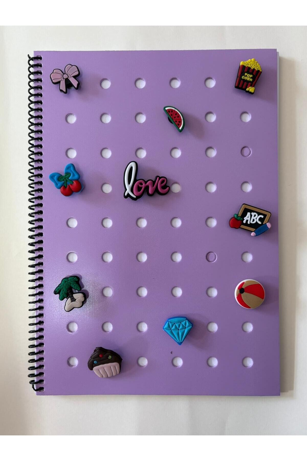 Adalinhome Charm Kapaklı A4 Spiralli Çizgili Defter (80 Yaprak) Mor