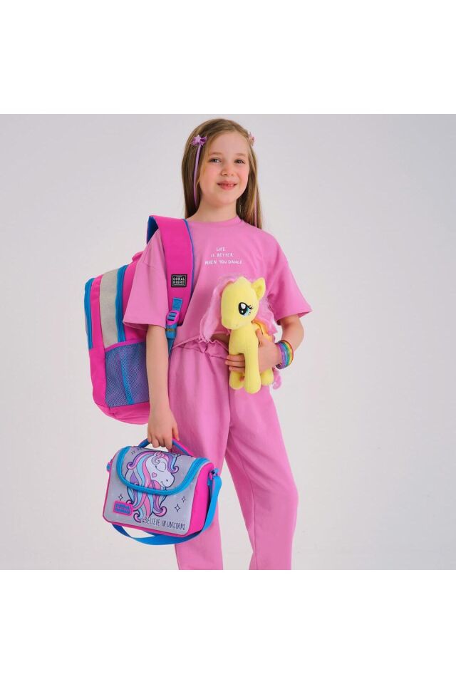 CORAL HİGH KİDS SİMLİ UNİCORN DESENLİ İLKOKUL 3'LÜ OKUL ÇANTA SETİ PEMBE - GÜMÜŞ SET0114383 Uni̇corn Pembe - Gümüş