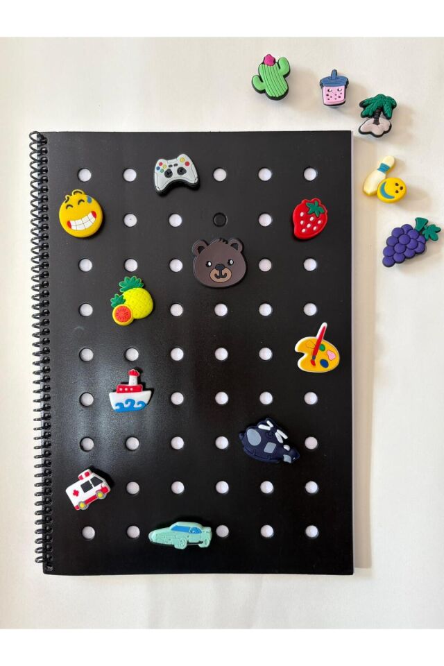 Adalinhome Charm Kapaklı A4 Spiralli Çizgili Defter (80 Yaprak) Siyah