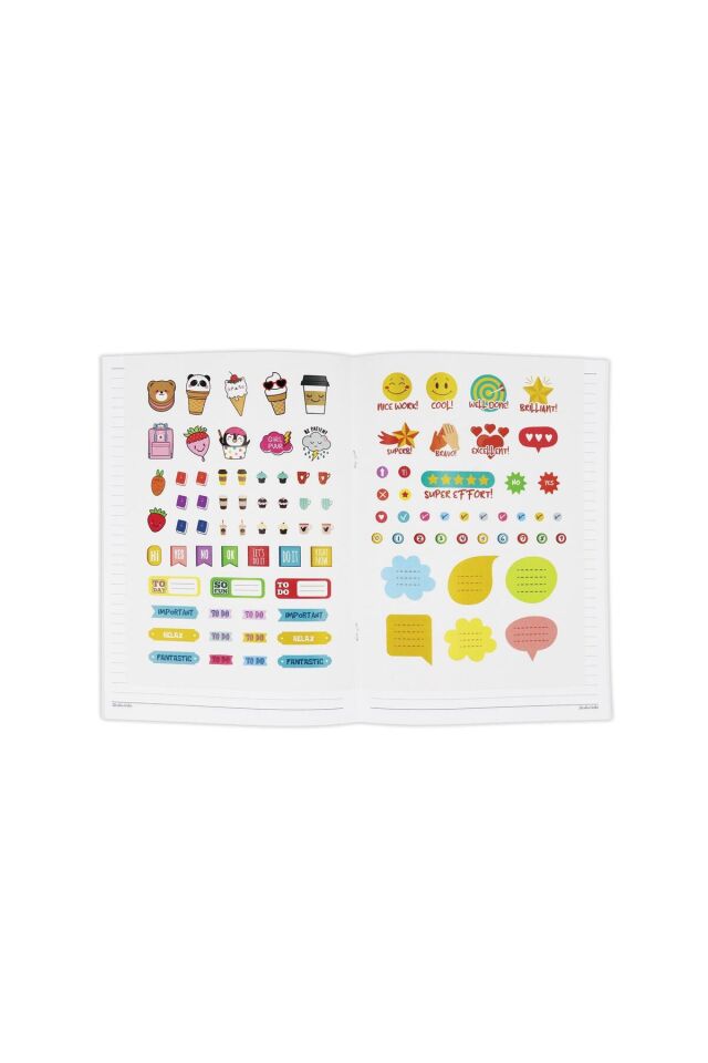 Keskin Color Kareli Stickerli Kraft Kapak 6'lı Defter Set | 18,5 X 26 Cm | 50 Yaprak Mor - Yeşil