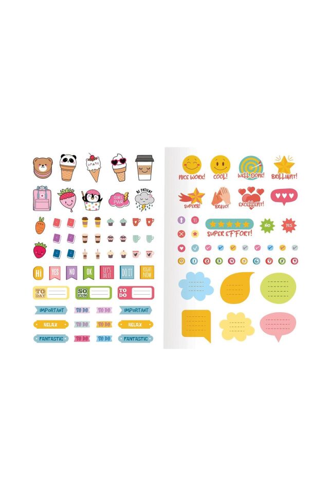 Keskin Color Kareli Stickerli Kraft Kapak 6'lı Defter Set | 18,5 X 26 Cm | 50 Yaprak Yeşil - Mor - Turkuaz