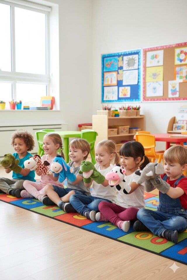 Peluş Hayvan El Kuklası Seti – Eğitici ve Eğlenceli Oyun Arkadaşı (2 Adet) Kahverengi
