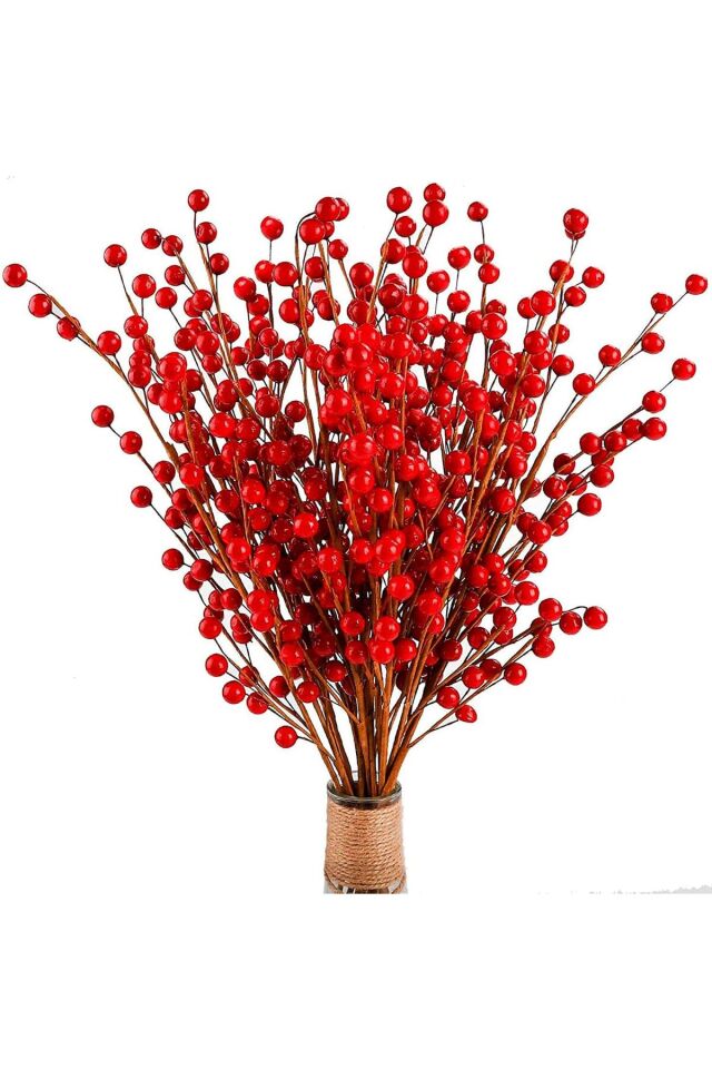 Yılbaşı Kokina Çiçeği 70 cm (10 adet) Kırmızı