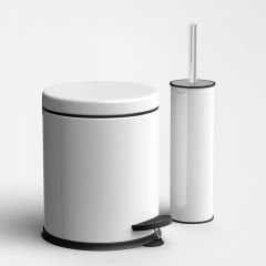 Adalinhome Reyka Beyaz Metal 2'Li Banyo Seti / 3 Lt.