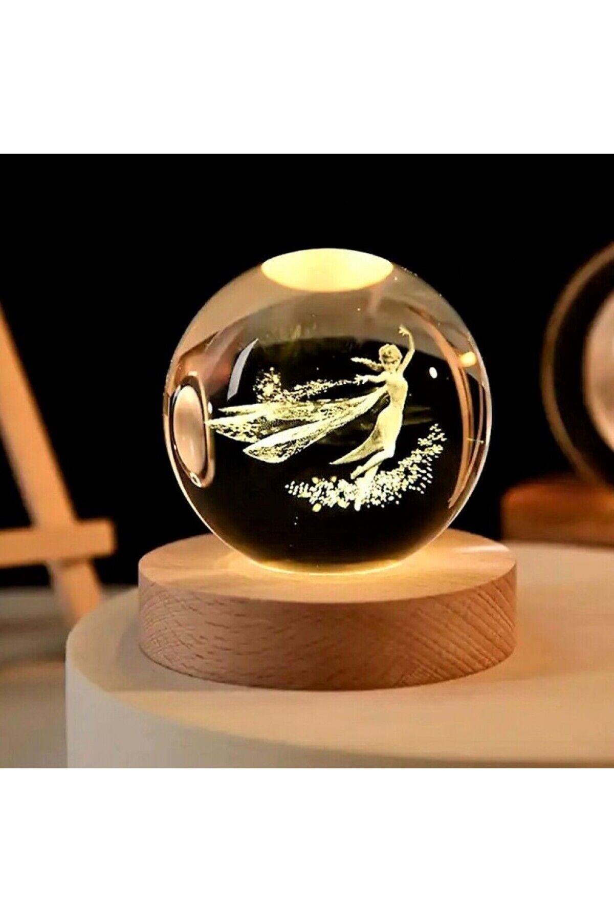 Renk Değiştiren Işıklı Peri Kız Cam Küre 8 cm