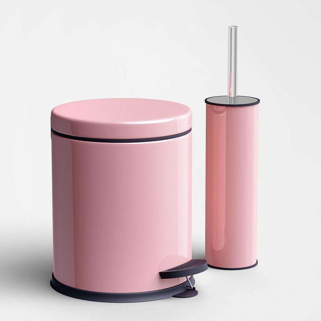Adalinhome Reyka Pembe Metal 2'Li Banyo Seti / 3 Lt.