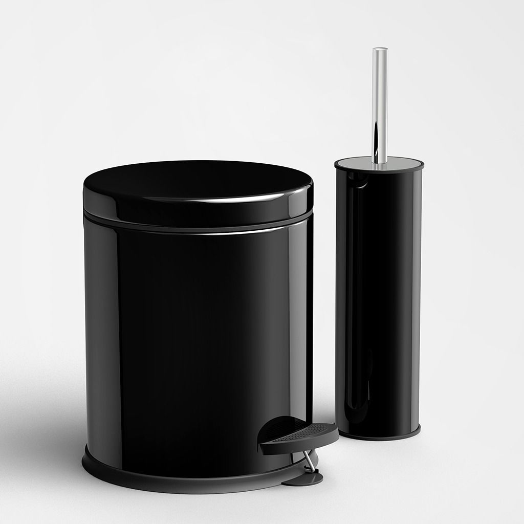Adalinhome Reyka Siyah Metal 2'Li Banyo Seti / 3 Lt.