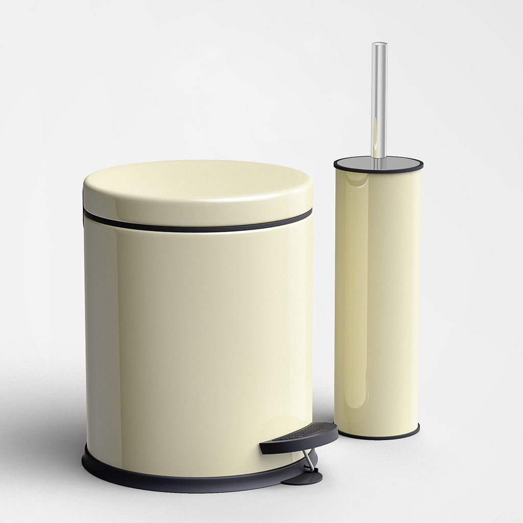 Adalinhome Reyka Bej Metal 2'Li Banyo Seti / 5 Lt.