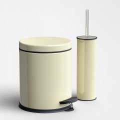 Adalinhome Reyka Bej Metal 2'Li Banyo Seti / 5 Lt.