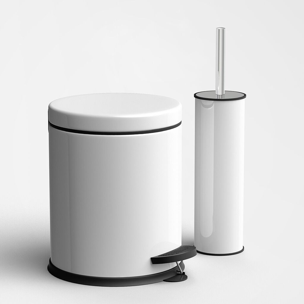 Adalinhome Reyka Beyaz Metal 2'Li Banyo Seti / 5 Lt.