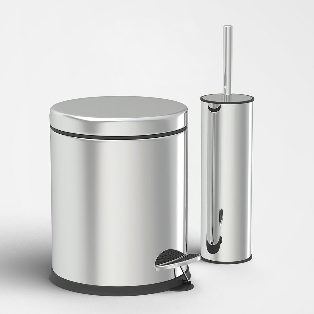 Adalinhome Reyka Gri Metal 2'Li Banyo Seti / 5 Lt.