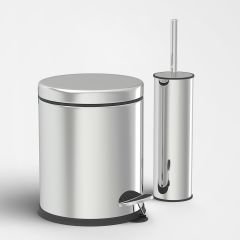 Adalinhome Reyka Gri Metal 2'Li Banyo Seti / 5 Lt.