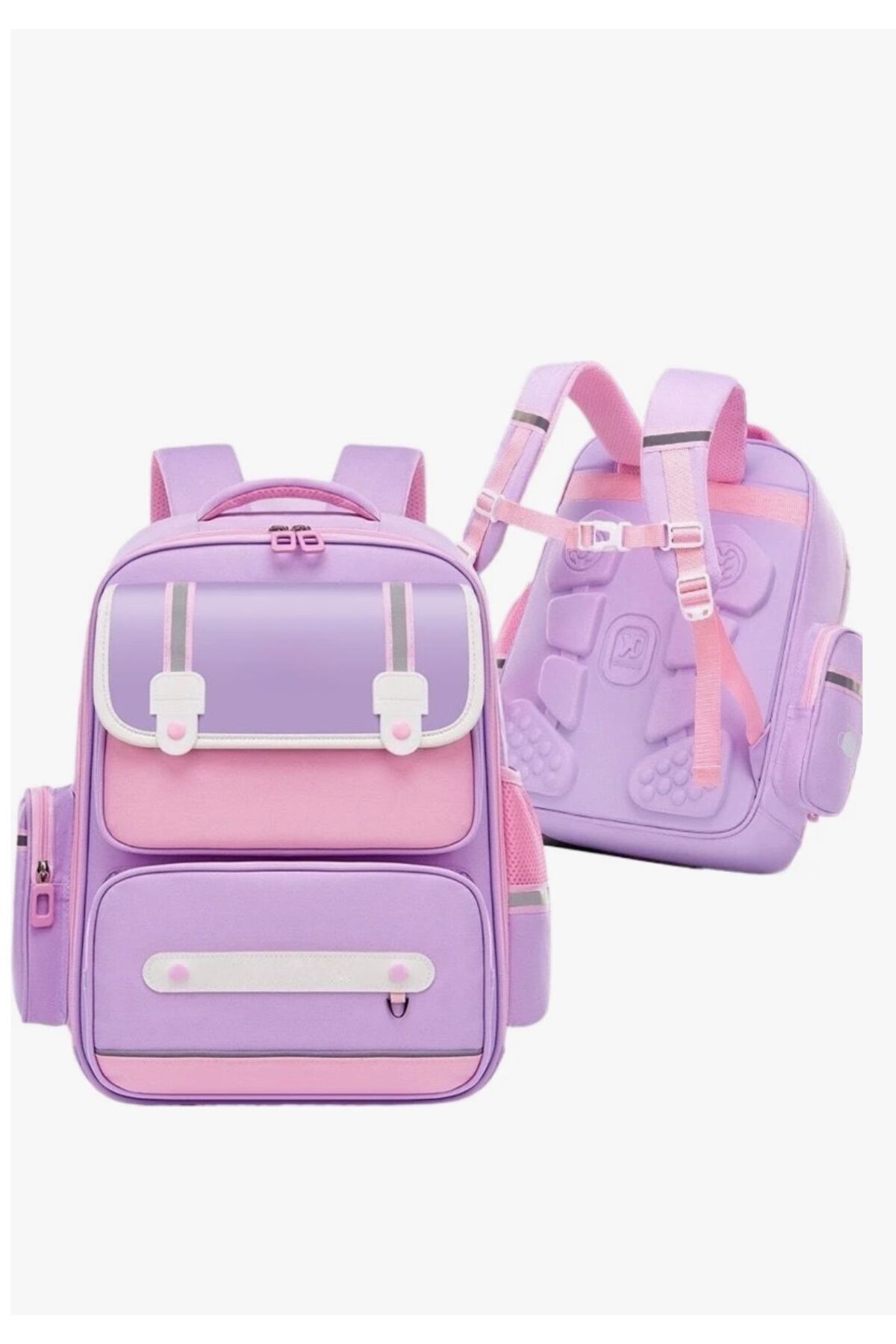 Color Bags Kolej Stil Sırt Çantası – Yeşil, Mor, Lacivert Mor