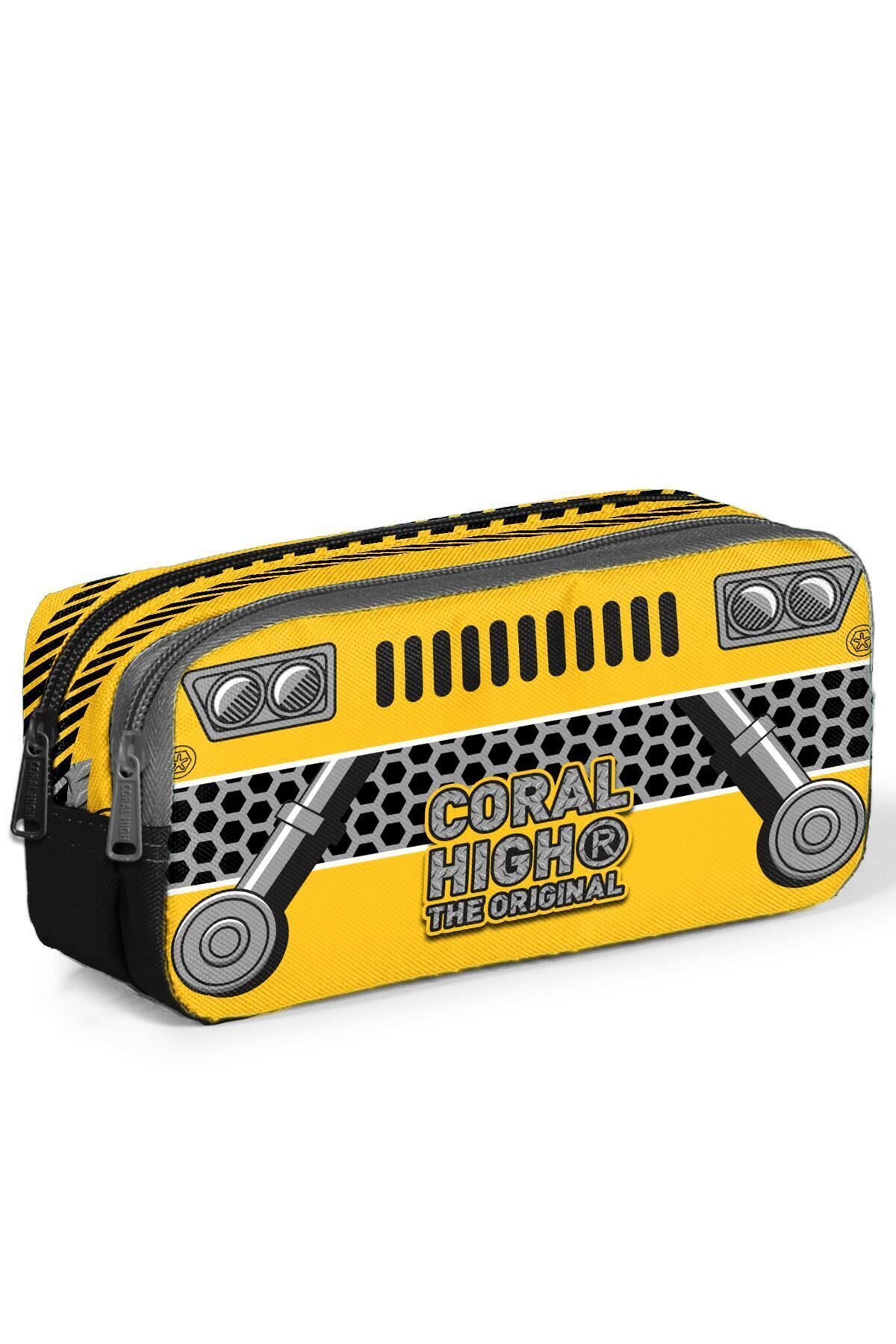 Kids Desenli İki Bölmeli Kalem Çantası