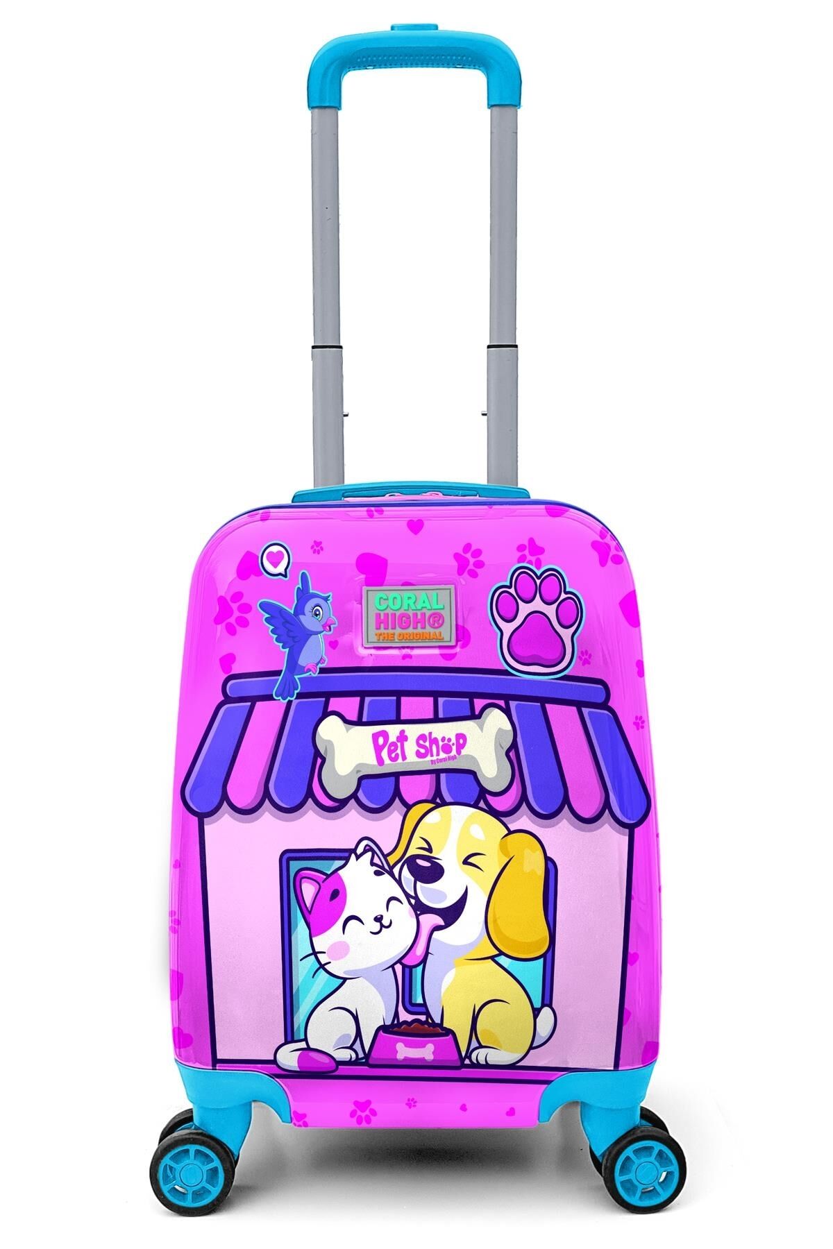 Kids Kedi Köpek Desenli Çocuk Valizi 16776