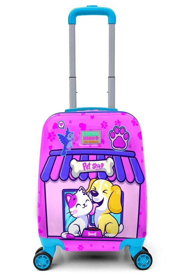 Kids Kedi Köpek Desenli Çocuk Valizi 16776