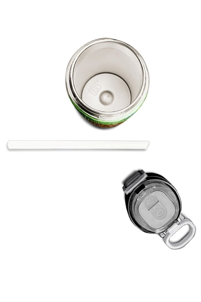 Kids Yeşil Kahverengi High Craft Desenli 3’lü Okul Çanta Seti (Çanta, Kalemlik, Matara)