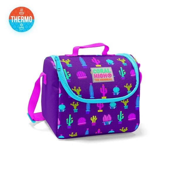 Coral High Kids Mor Pembe Kaktüs Desenli Thermo Beslenme Çantası 22852