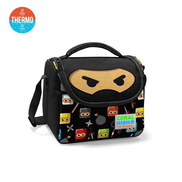 Coral High Kids Siyah Ninja Desenli Thermo Beslenme Çantası 11811