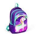 Coral High Kids Mor Su Yeşili Unicorn Desenli Üç Bölmeli Okul Sırt Çantası 14376