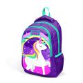 Coral High Kids Mor Su Yeşili Unicorn Desenli Üç Bölmeli Okul Sırt Çantası 14376