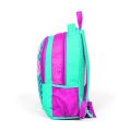 Coral High Kids Su Yeşili Pembe Simli Flamingo Desenli Üç Bölmeli Okul Sırt Çantası 14382
