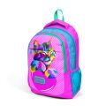 Coral High Kids Pembe Mavi Simli Kedi Desenli Üç Bölmeli Okul Sırt Çantası 14387