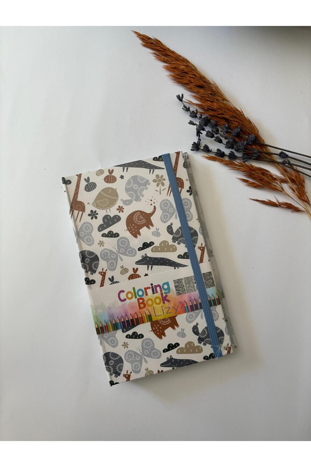 Atakids Lizy Kuru Boyalı Mandala Boyama Defteri | 19 x 11 cm | 40 Yaprak | 12 Renk Kuru Boya Çok Renkli - Beyaz