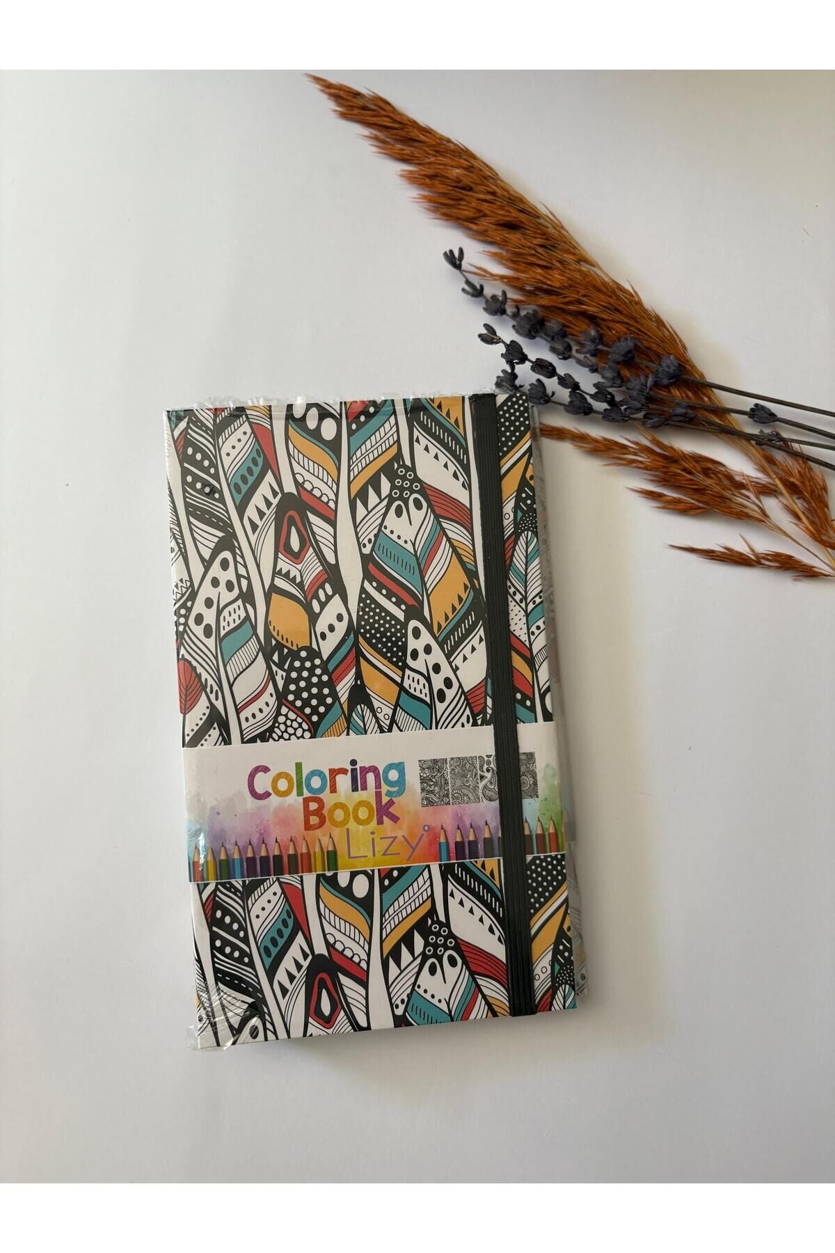 Atakids Lizy Kuru Boyalı Mandala Boyama Defteri | 19 x 11 cm | 40 Yaprak | 12 Renk Kuru Boya Çok Renkli - Mavi
