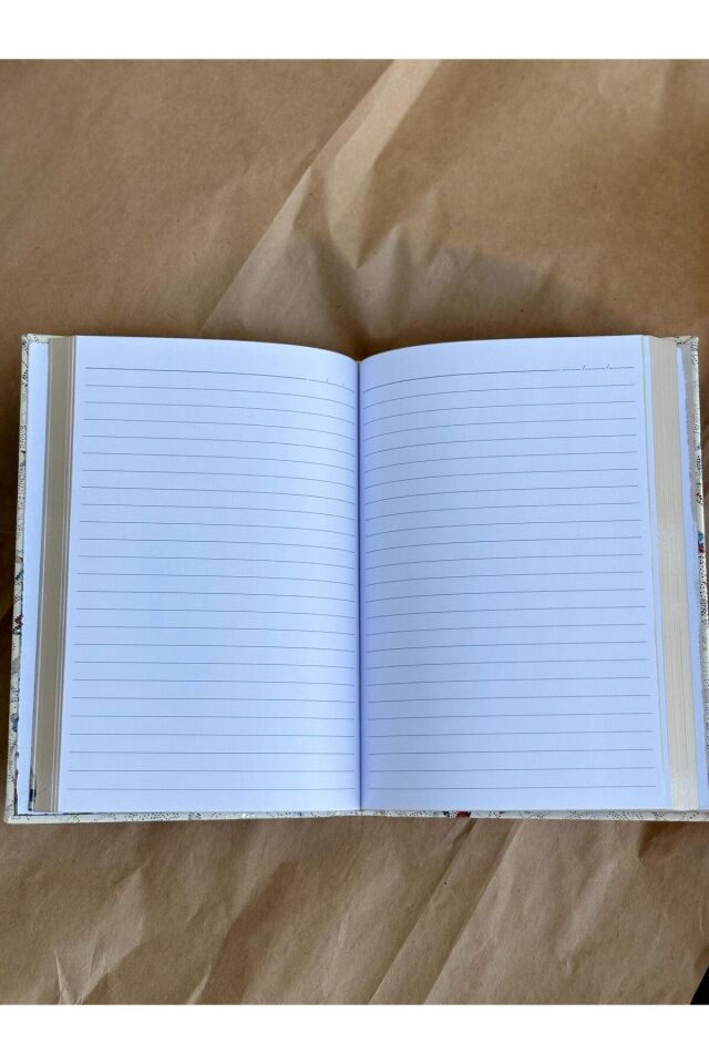 Atakids Lizy Deri Kapaklı Çiçek Desenli Çizgili Defter | 14x20 cm | 70 Yaprak | Sert Kapak | Yeşil