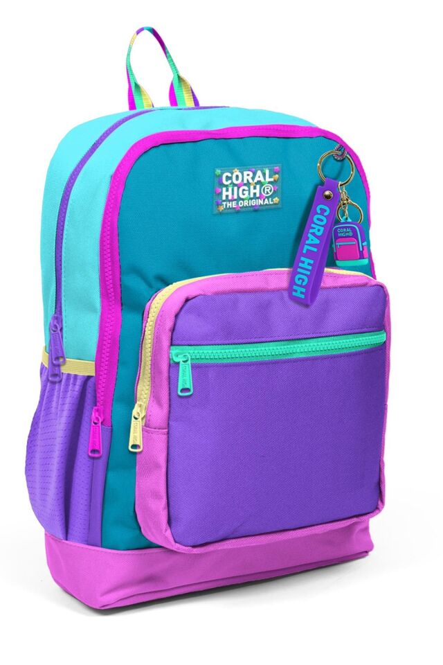 Kids Pembe Pastel Renkli Okul Sırt Çanta Seti 23759