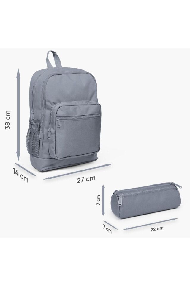 Kids Pembe Su Yeşili Unicornlu Kız Desenli 2'li Okul Çanta Seti SET0223733