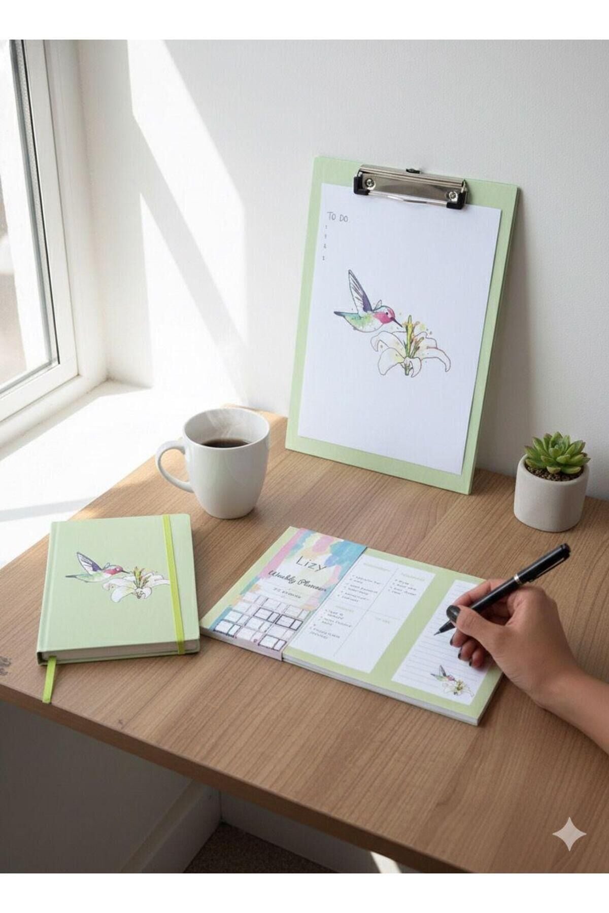 Atakids Lizy Sekreterlik Dosyası, Defter ve Haftalık Planlayıcı / Not & Plan Seti Yeşil