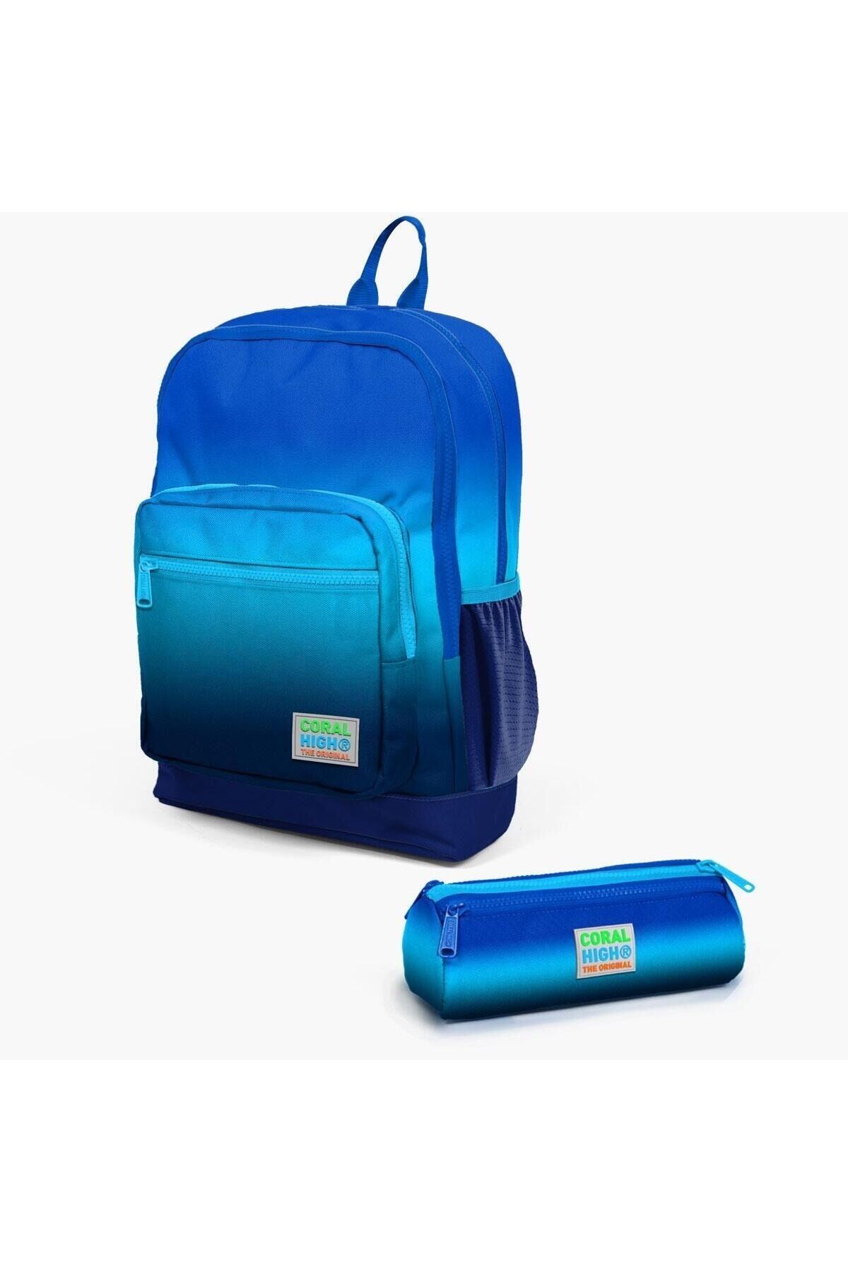 Kids Lacivert Mavi Renk Geçişli 2'li Okul Çanta Seti SET0223745