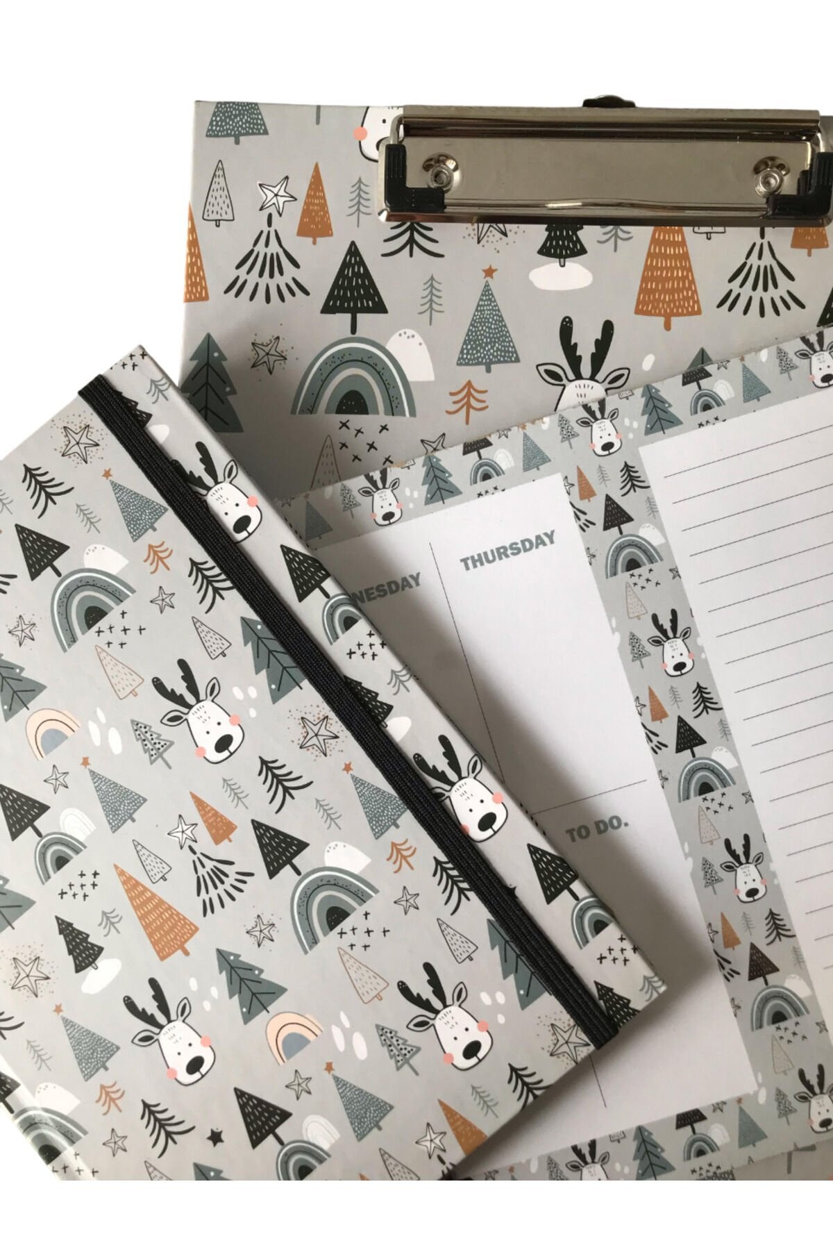 Atakids Lizy Sekreterlik Dosyası, Defter ve Haftalık Planlayıcı 3'lü Set Gri