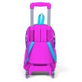 Coral High Kids Mor Pembe Kedi Desenli Üç Bölmeli Işıklı Tekerlekli Çekçekli Okul Sırt Çantası 23360