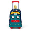 Coral High Kids Lacivert Civit Robot Desenli Üç Bölmeli Işıklı Tekerlekli Çekçekli Okul Sırt Çantası 23380