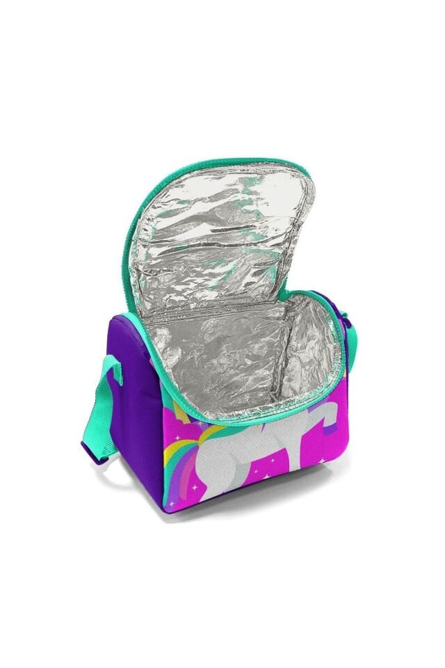 Kids Mor Su Yeşili Unicorn Desenli 3’lü Okul Çanta Seti SET0114376 Mor