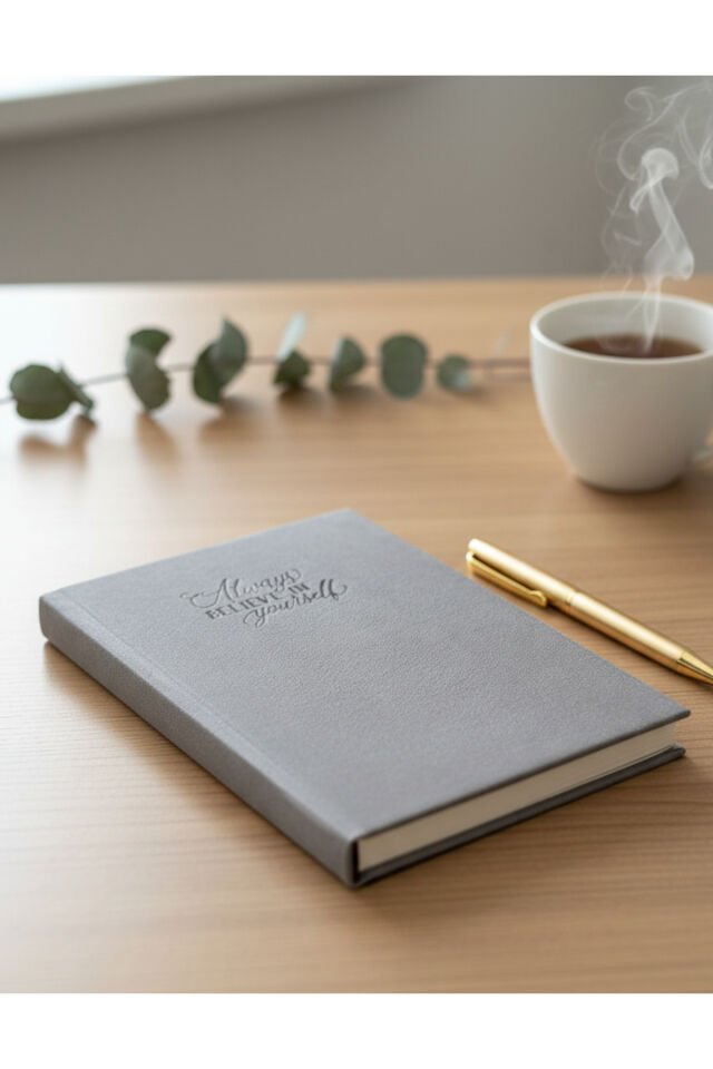 Lizy Süet Dokulu Çizgili Defter – Günlük ve Not Defteri / 14x20 cm/ 168 Yaprak Gri