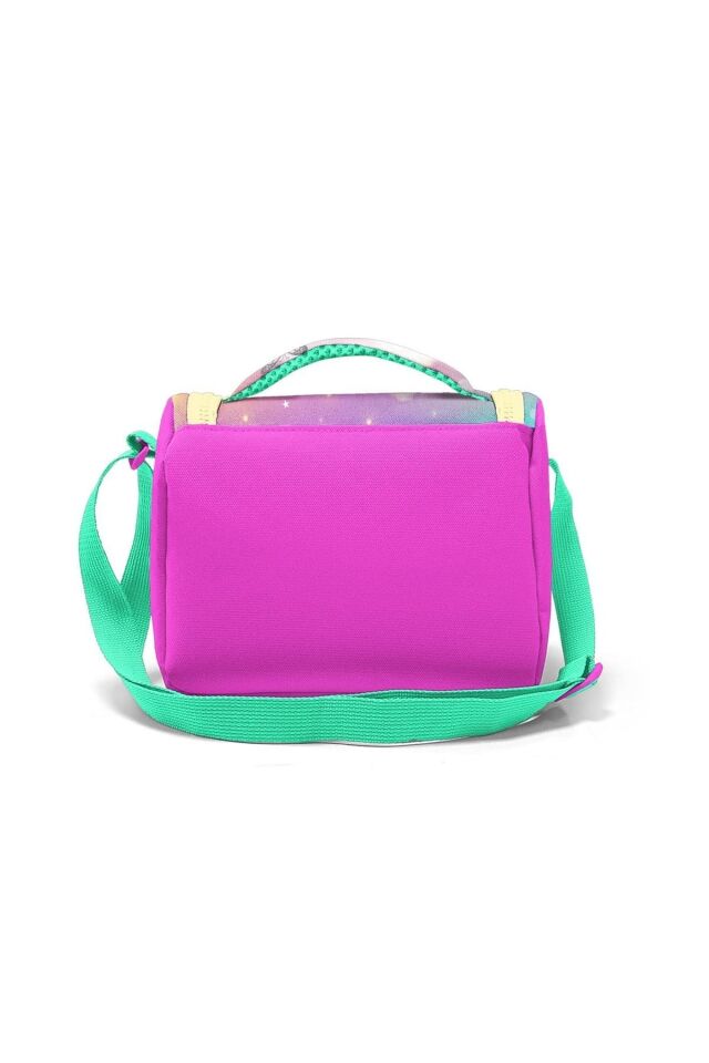 Kids Mor Pembe Su Yeşili Pembe Unicorn Desenli Thermo Beslenme Ve Kalem Çantası